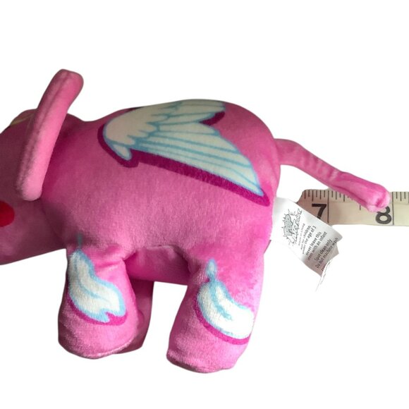 Pop Art Soft Pink Elephant Plush Toy Angel Wings Stuffed Animal 7"x4.5" - Picture 7 of 8